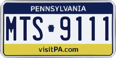 PA license plate MTS9111