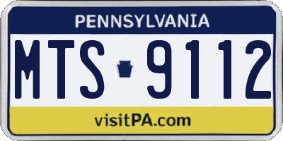 PA license plate MTS9112