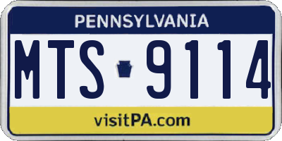 PA license plate MTS9114