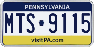 PA license plate MTS9115