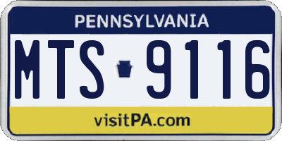 PA license plate MTS9116