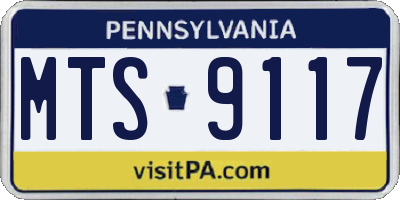 PA license plate MTS9117