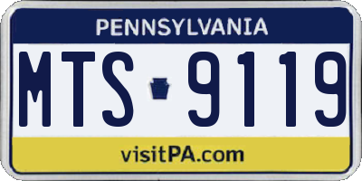 PA license plate MTS9119