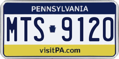PA license plate MTS9120