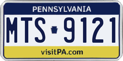 PA license plate MTS9121