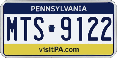 PA license plate MTS9122