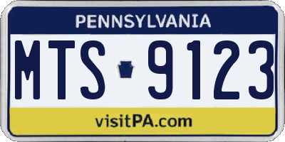 PA license plate MTS9123
