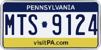 PA license plate MTS9124