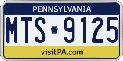 PA license plate MTS9125