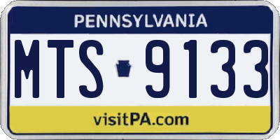 PA license plate MTS9133