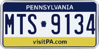 PA license plate MTS9134