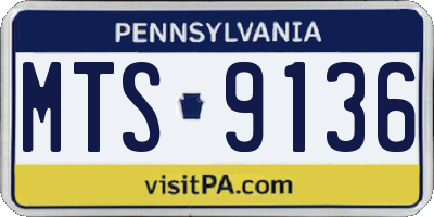 PA license plate MTS9136