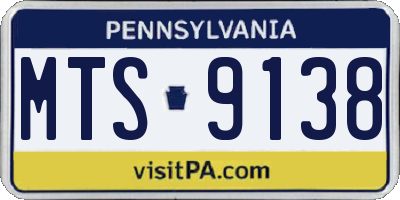 PA license plate MTS9138