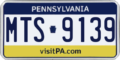 PA license plate MTS9139