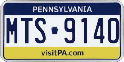 PA license plate MTS9140
