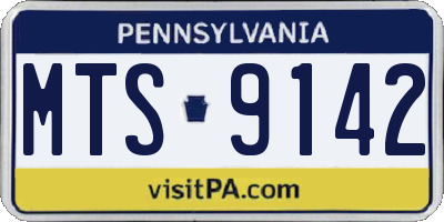 PA license plate MTS9142