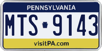 PA license plate MTS9143