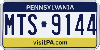 PA license plate MTS9144