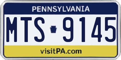 PA license plate MTS9145
