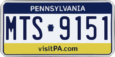 PA license plate MTS9151