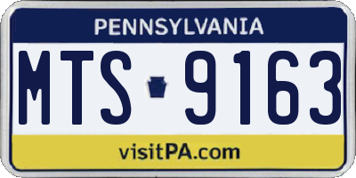 PA license plate MTS9163