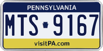PA license plate MTS9167