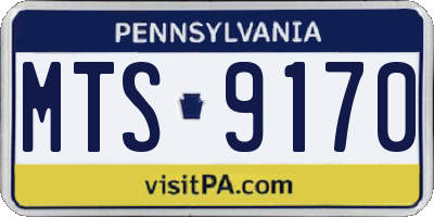 PA license plate MTS9170