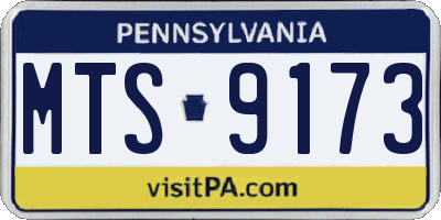 PA license plate MTS9173