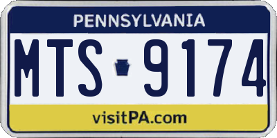 PA license plate MTS9174