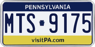 PA license plate MTS9175