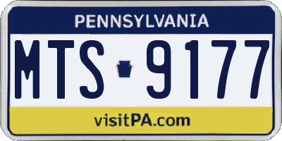 PA license plate MTS9177