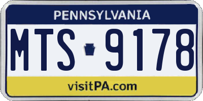 PA license plate MTS9178