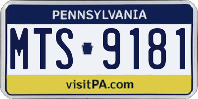 PA license plate MTS9181