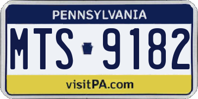 PA license plate MTS9182