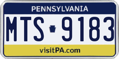 PA license plate MTS9183