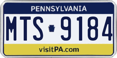 PA license plate MTS9184
