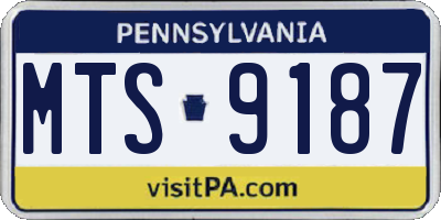 PA license plate MTS9187