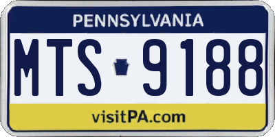 PA license plate MTS9188