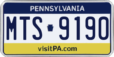 PA license plate MTS9190