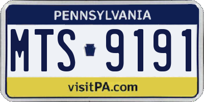 PA license plate MTS9191
