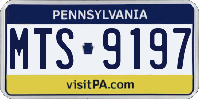PA license plate MTS9197