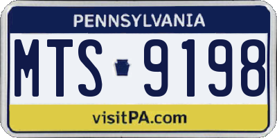 PA license plate MTS9198