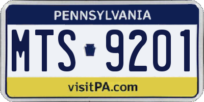 PA license plate MTS9201