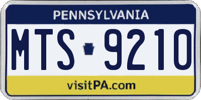 PA license plate MTS9210