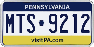 PA license plate MTS9212