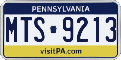 PA license plate MTS9213