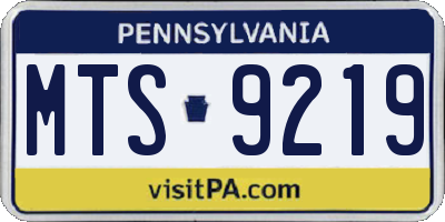 PA license plate MTS9219