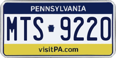 PA license plate MTS9220