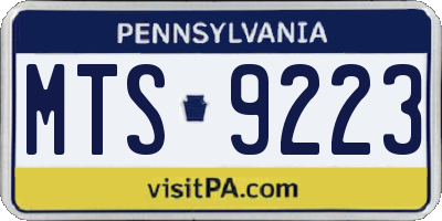 PA license plate MTS9223