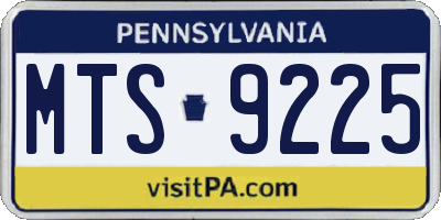 PA license plate MTS9225